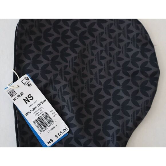 Adidas HS5398 Womens O/S Black Trefoil Monogram Reversible Swim/Beach Turban - Picture 2 of 6